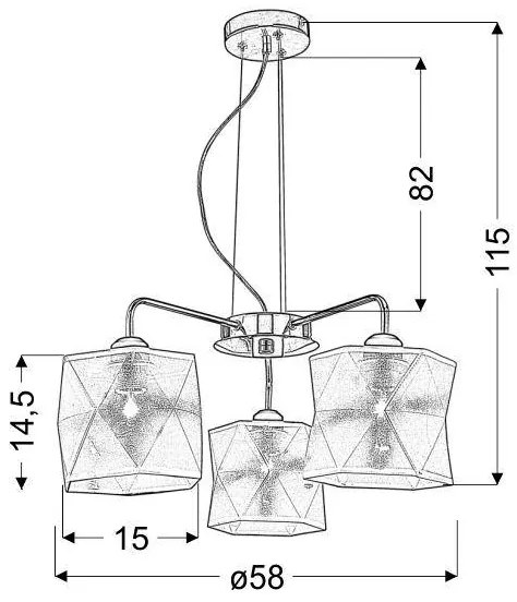 Lustră pe cablu NOSJA 3xE27/40W/230V