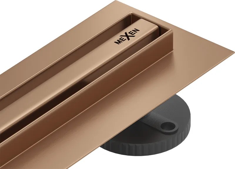 Mexen Flat 360° Slim scurgere liniară rotativă 110 cm, cupru periat - 1C41110