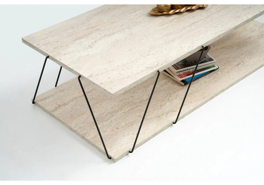 Măsuță de cafea Labranda Travertine and Black