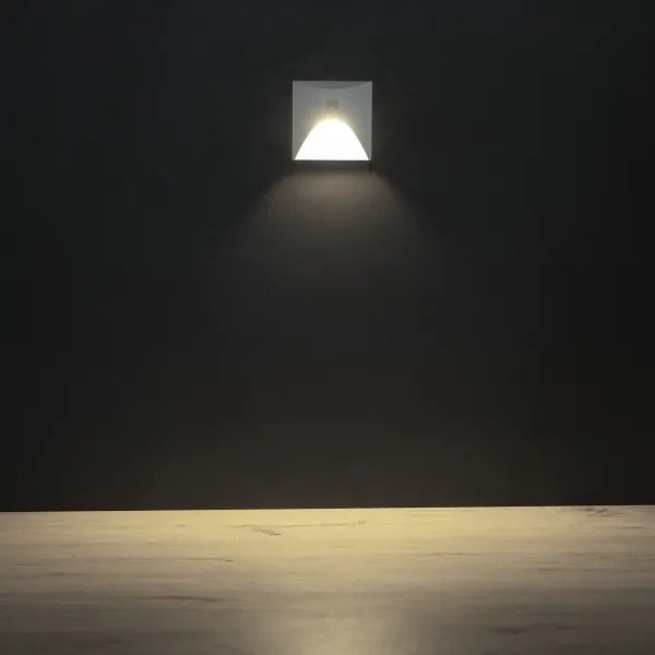 Kanlux 39141 - Lampă LED pentru trepte EXIN cu senzor, 2,5W/230V 4000K IP65, alb pătrat