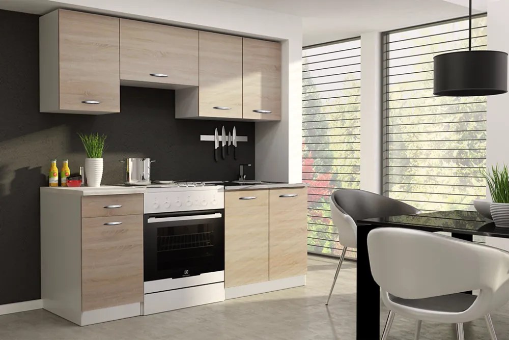 Mobilier de bucătărie 1,8 m, stejar sonoma/alb, APART NEW