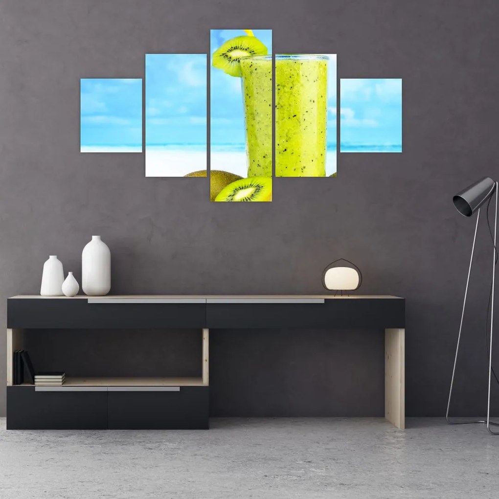 Tablou - smoothie kiwi (125x70 cm), în 40 de alte dimensiuni noi