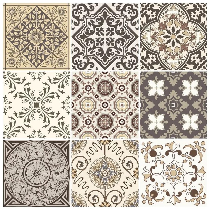 Set 9 autocolante perete Ambiance Ancône, 20 x 20 cm