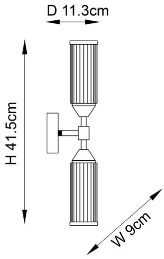 Endon 92229 - Aplică de perete TOUR 2xG9/3W/230V alamă