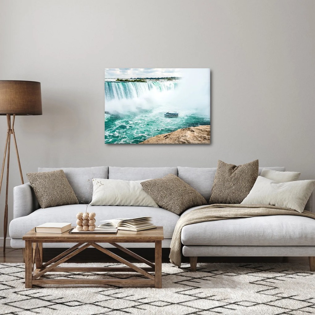 Tablou cu cascadele și corabie (70x50 cm)