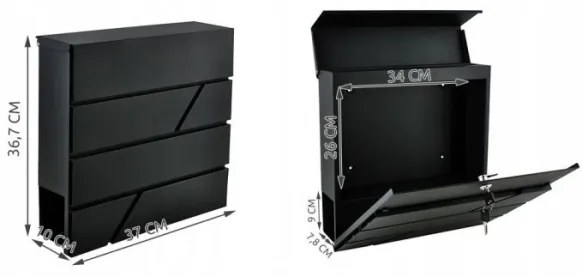 Cutie poștală 36,7x37 cm antracit