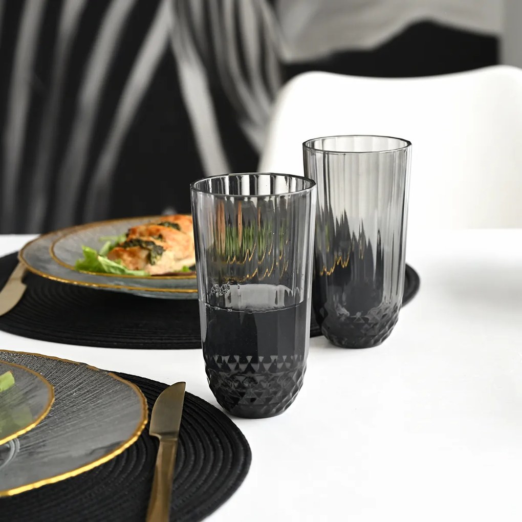 Pahar din sticlă de culoarea fumurie, 345 ml, L