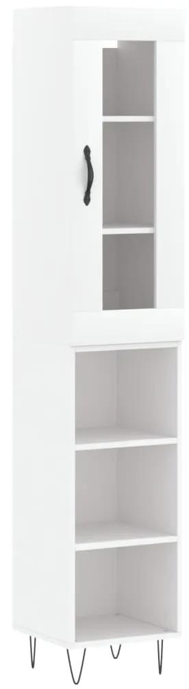 3199393 vidaXL Dulap înalt, alb, 34,5x34x180 cm, lemn prelucrat