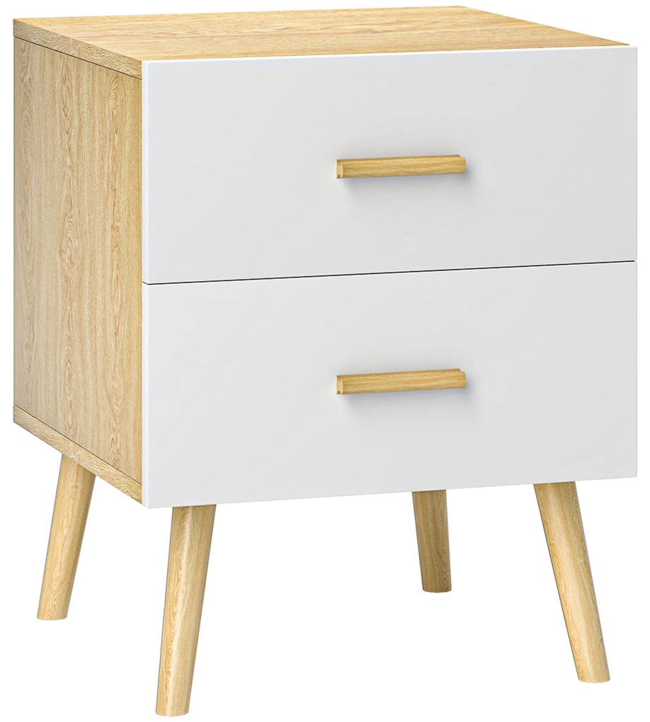 Comodă HOMCOM 2S stejar 40x50 | Aosom Romania