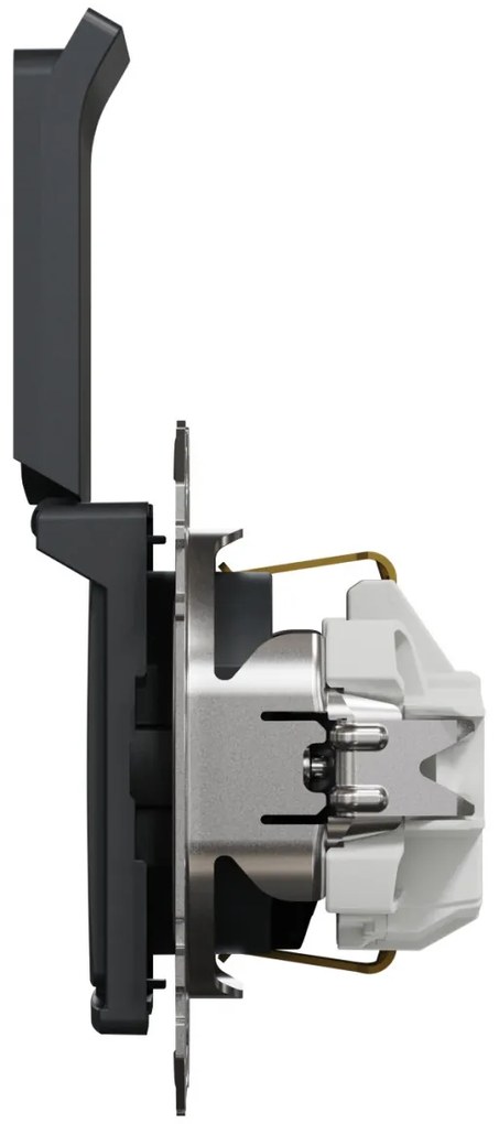 Priza simpla cu impamantare, cu capac, 16A, IP20, antracit, Schneider Sedna Design