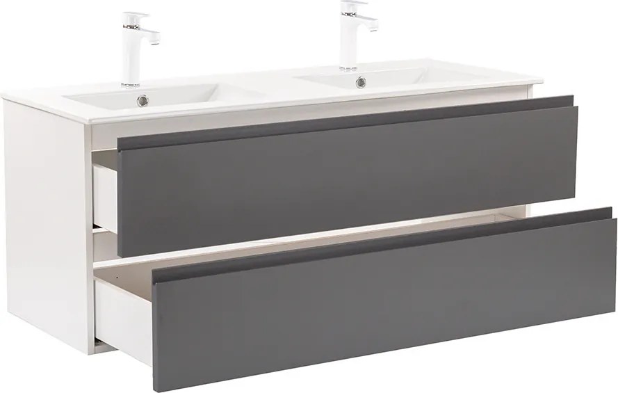 Vario Pull 120 dulap de bază cu chiuvetă alb-antracit