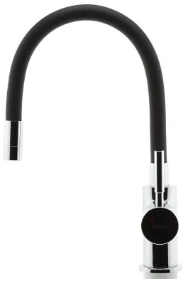 Baterie de chiuvetă cu pipă flexibilă FERRO crom lucios/negru mat