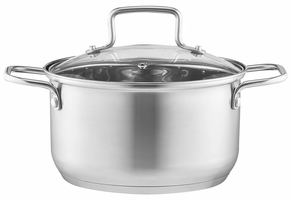 Oala inox cu capac 22cm, 3.5L, Hugo