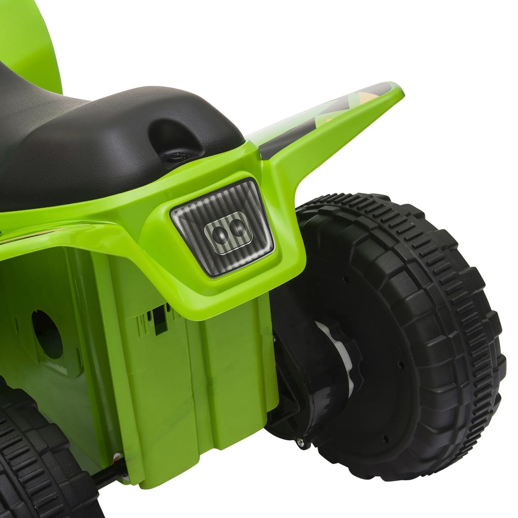 ATV Copii Electric HOMCOM cu Baterie Incarcabila 6V, Viteza 2,8-4,6km/h, Varsta 3-5 Ani, 72x40x45,5cm, Verde | Aosom Romania