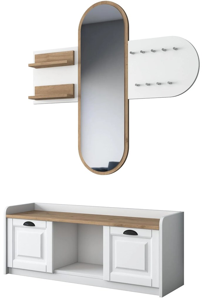 Mobilier Hol Vosiku 3 (alb + Nuc) . 1093953
