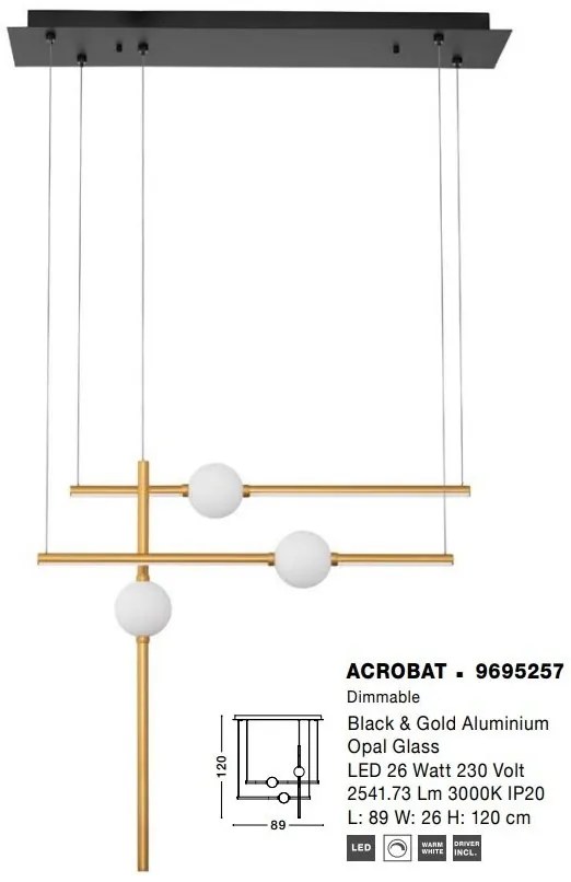 Lustra dimabila LED design modern ACROBAT
