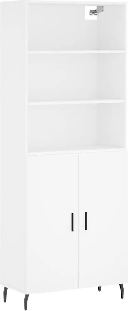 vidaXL Dulap înalt, alb, 69,5x34x180 cm, lemn compozit