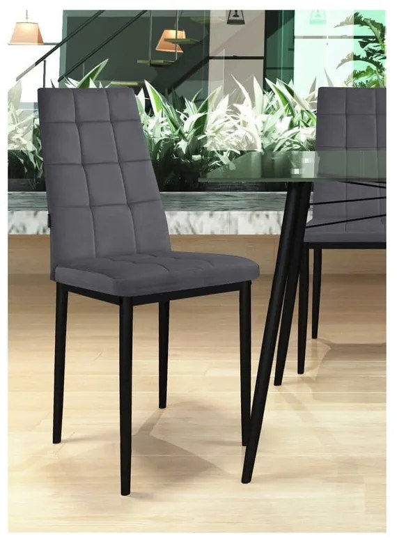 Scaune de dining gri-antracit 2 buc. din catifea Becca – Støraa