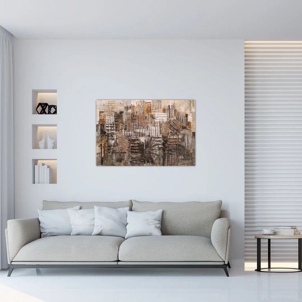 Tablou - Abstract, nuanțe maro (90x60 cm)