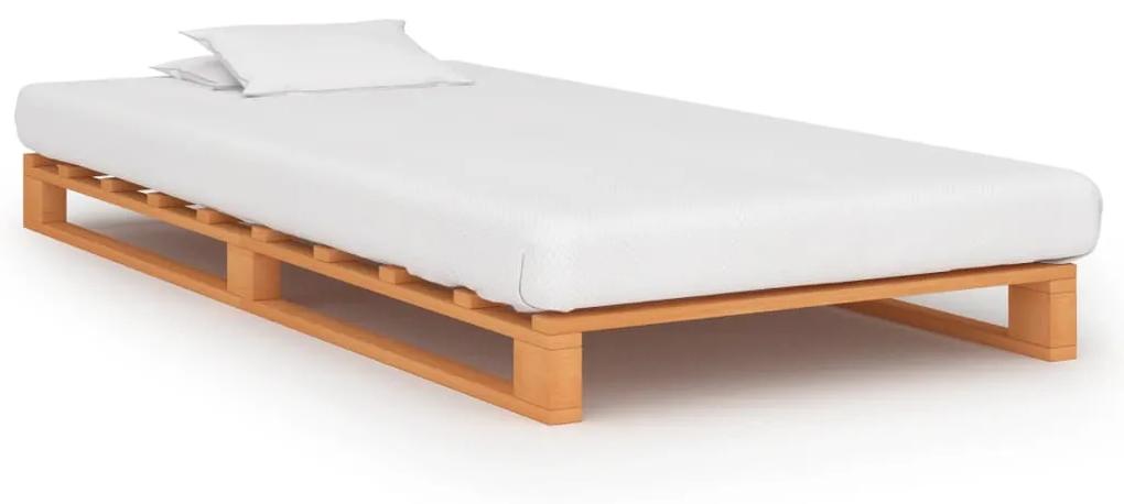 285263 vidaXL Cadru de pat din paleți, maro, 100x200 cm, lemn masiv pin