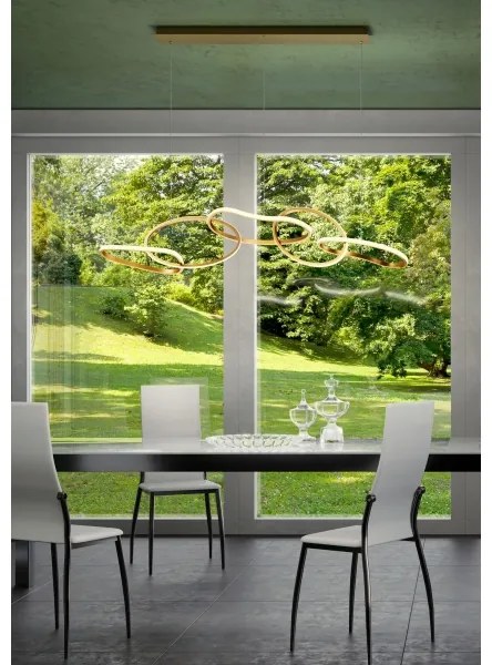 Redo 01-3392 - Lustră LED dimerizabilă pe cablu BIAS LED/120W/230V auriu