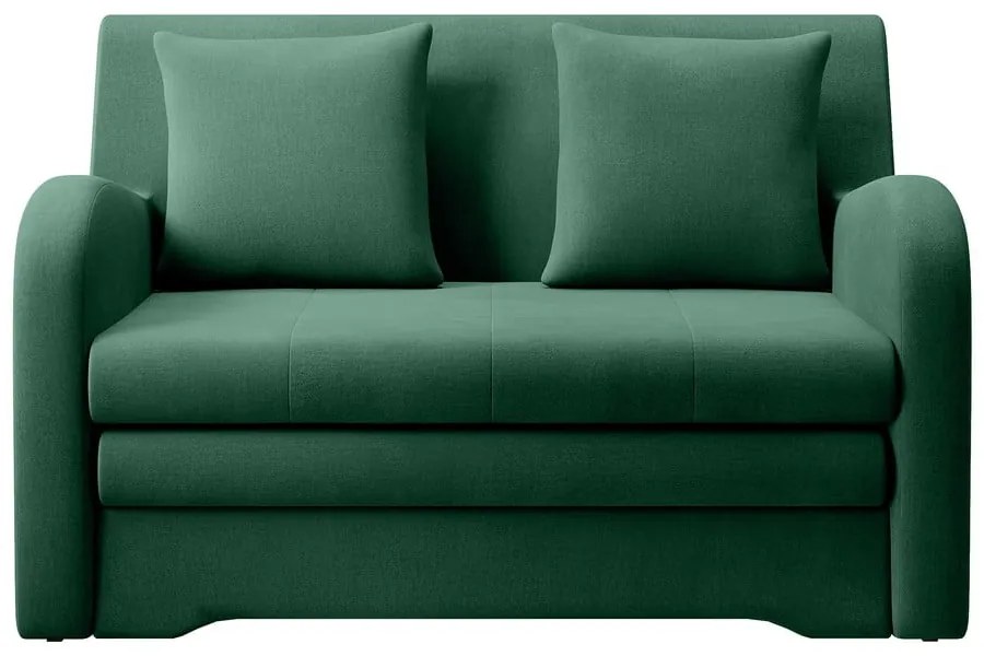 Canapea verde extensibilă cu tapițerie din catifea 130 cm Ario – ELTAP