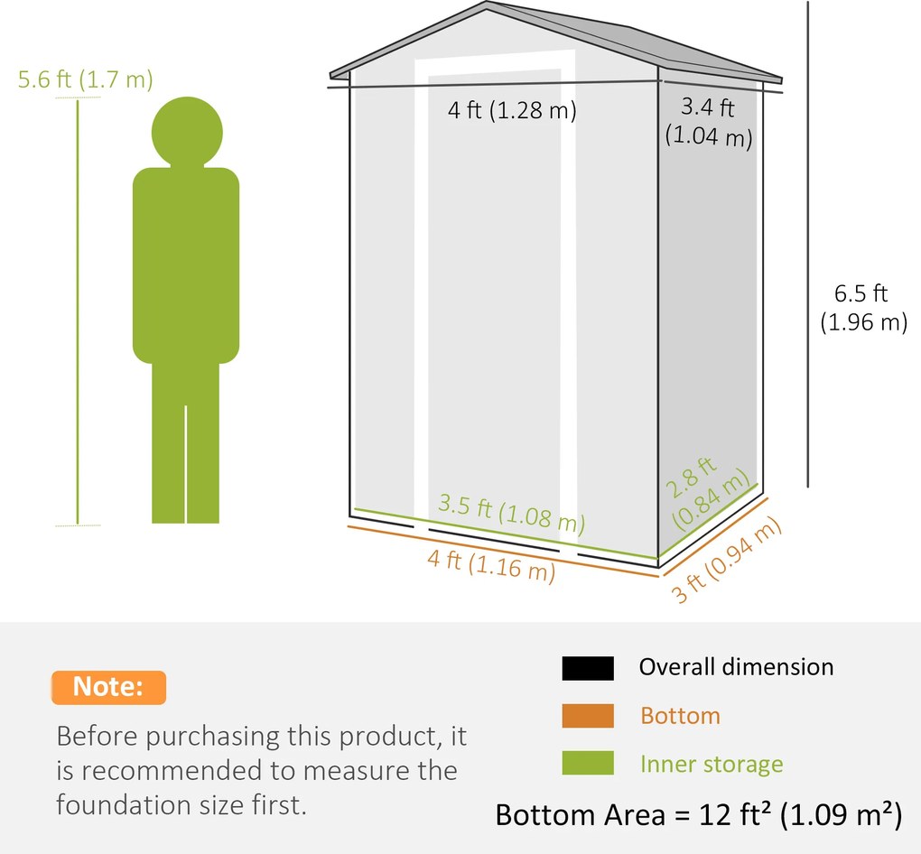Outsunny Adăpost de grădină din plastic 1,28 x 1,04 m cu podea, uşă încuiabilă, fereastră şi ventilaţie, gri patinat | Aosom Romania