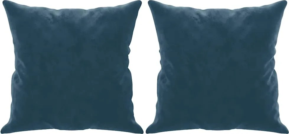 vidaXL Perne decorative, 2 buc., albastru, 40x40 cm, catifea
