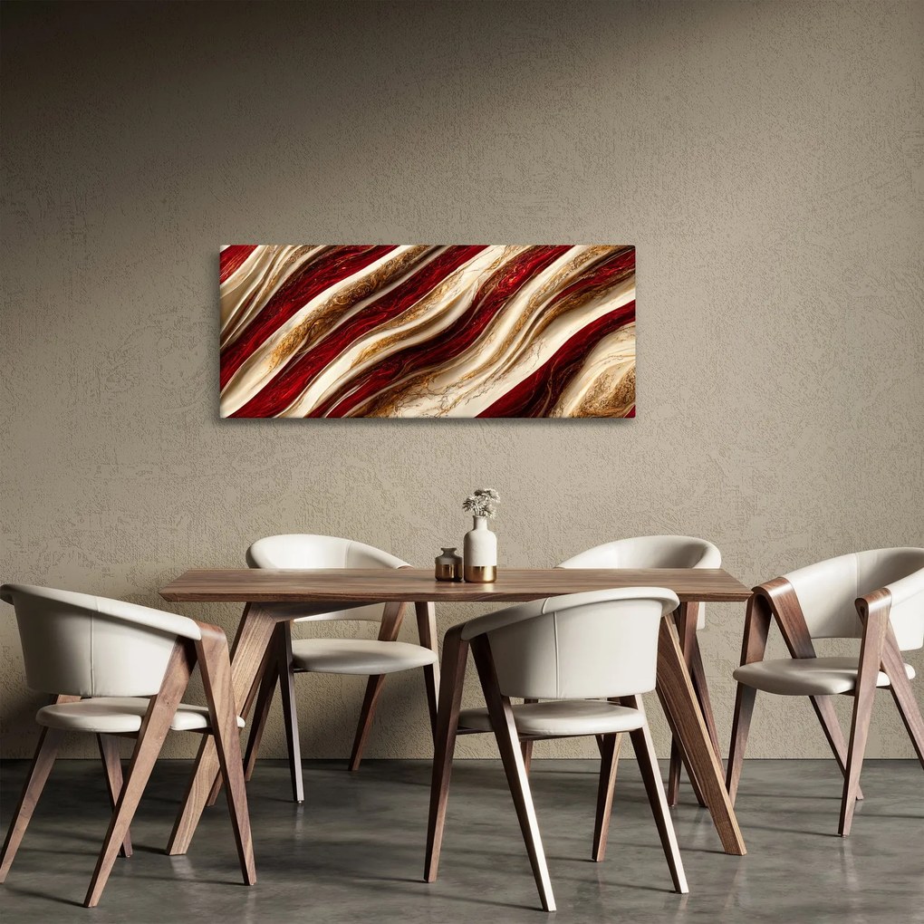 Tablou - Aur - textură albă (120x50 cm)