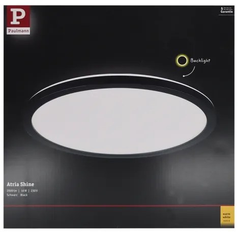 Plafonieră LED/16W ATRIA 230V neagră Paulmann 70998