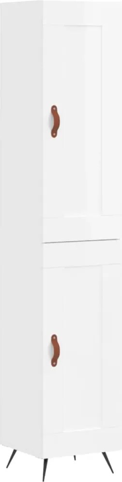 vidaXL Dulap înalt, alb extralucios, 34,5x34x180 cm, lemn prelucrat