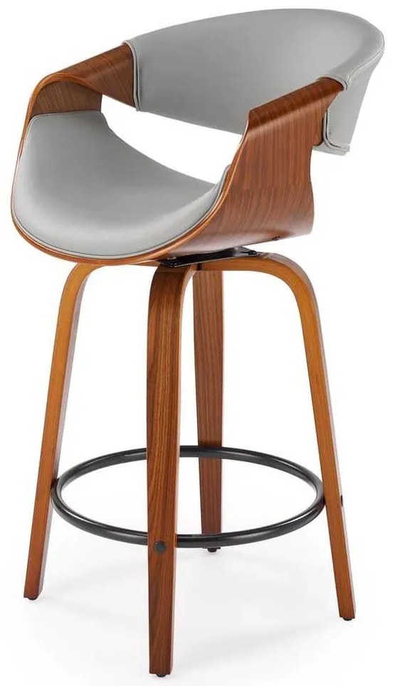 Scaun de bar Scarlet, gri / nuc