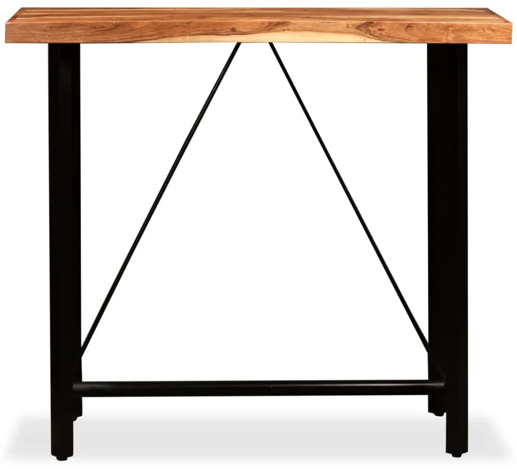 Set mobilier bar, 5 piese, lemn acacia, piele naturala  panza 5