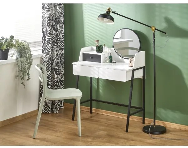 Măsuță de toaletă AGNES 120x80 cm alb/negru