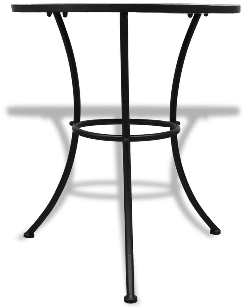 Set mobilier bistro, 3 piese, albastru/alb, placi ceramice