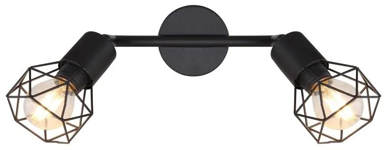 Aplica de perete / tavan cu 2 spoturi design industrial XARA I negru