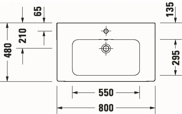 Duravit 23998000002 - Lavoar suspendat D-CODE 80x48 cm ceramică/alb lucios