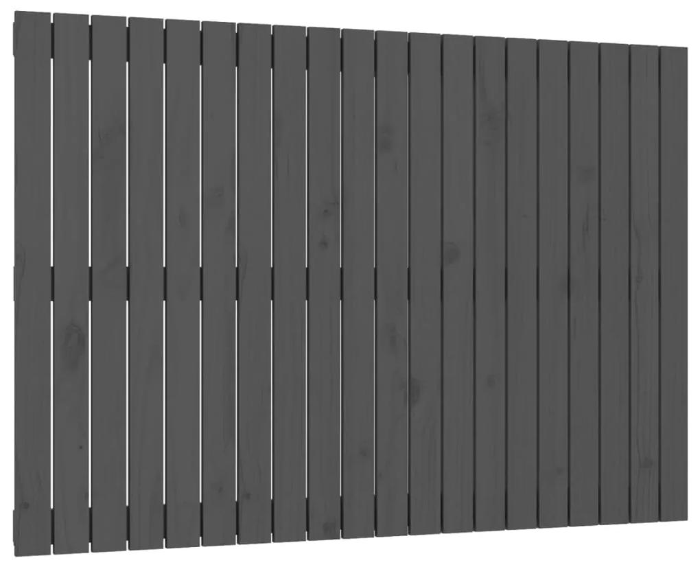 824890 vidaXL Tăblie de pat pentru perete, gri, 127,5x3x90 cm, lemn masiv pin