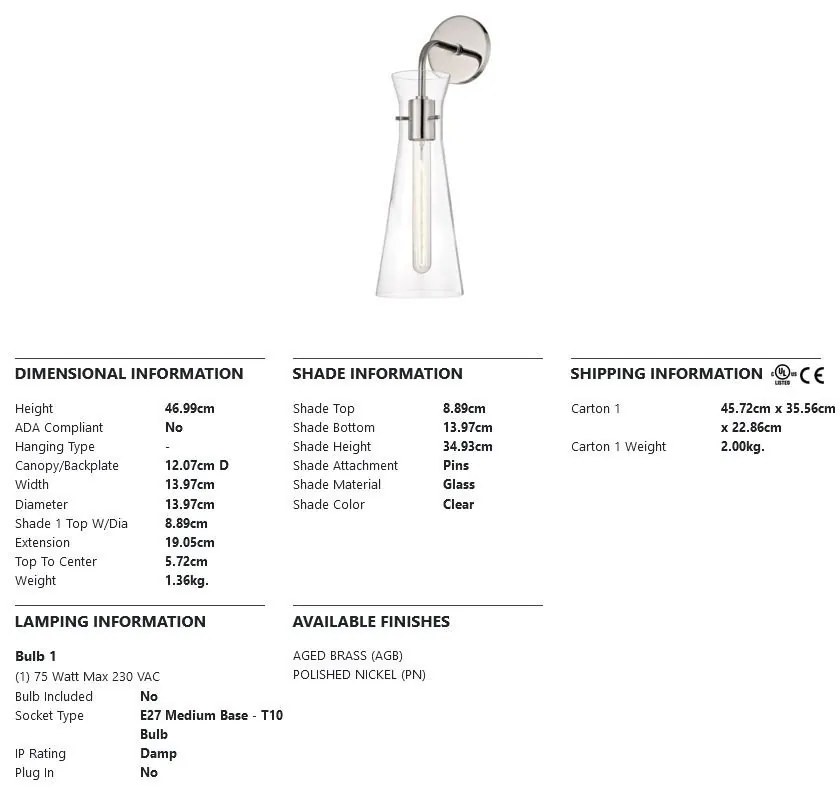 Aplica design modern ANYA nichel lucios