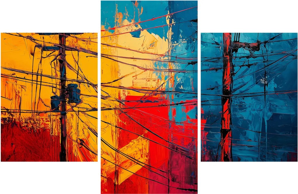 Tablou - Linii electrice abstracte (90x60 cm)
