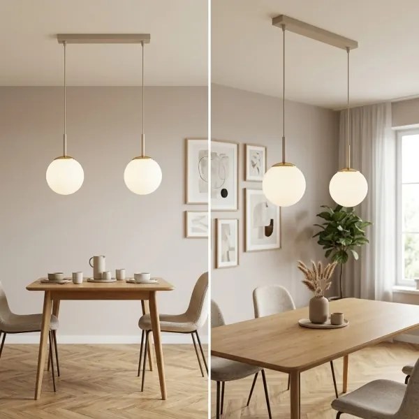 Brilagi - Lustru suspendat cu cablu MILO 2xE27/60W/230V bej/auriu