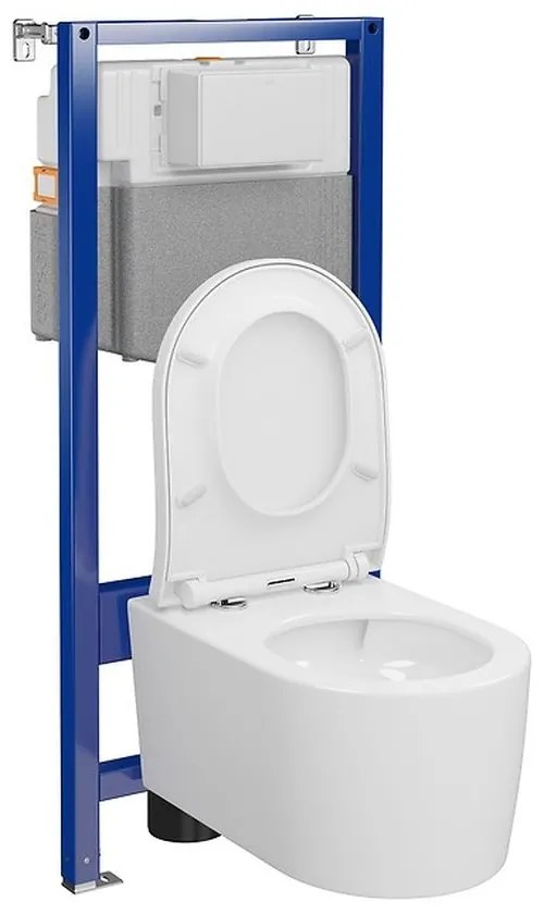 Set vas wc suspendat Inverto StreamOn cu capac soft close si rezervor incastrat C33 Aqua 50 pneumatic