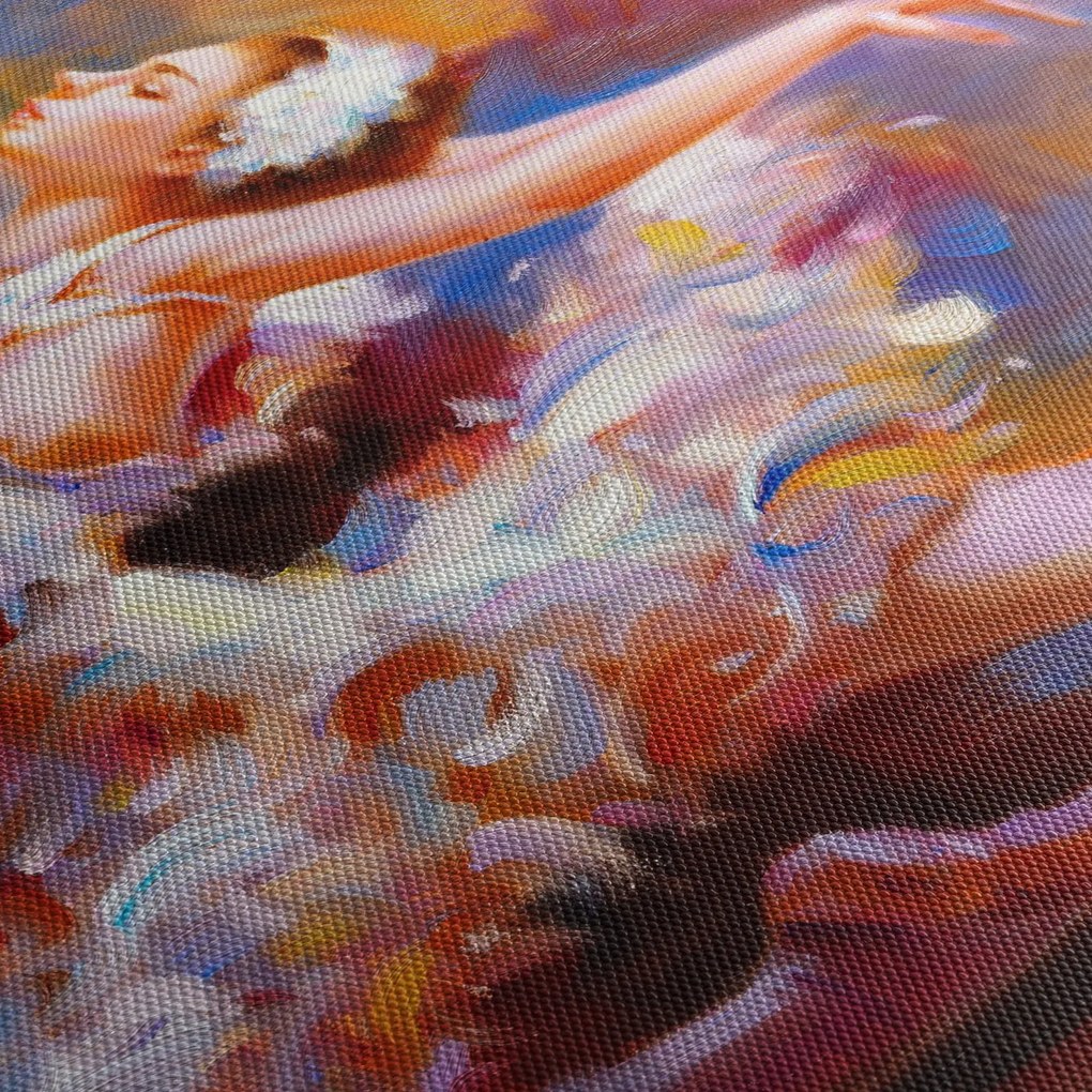 Tablou - Balerină,pictură (cu ceas) (90x30 cm)