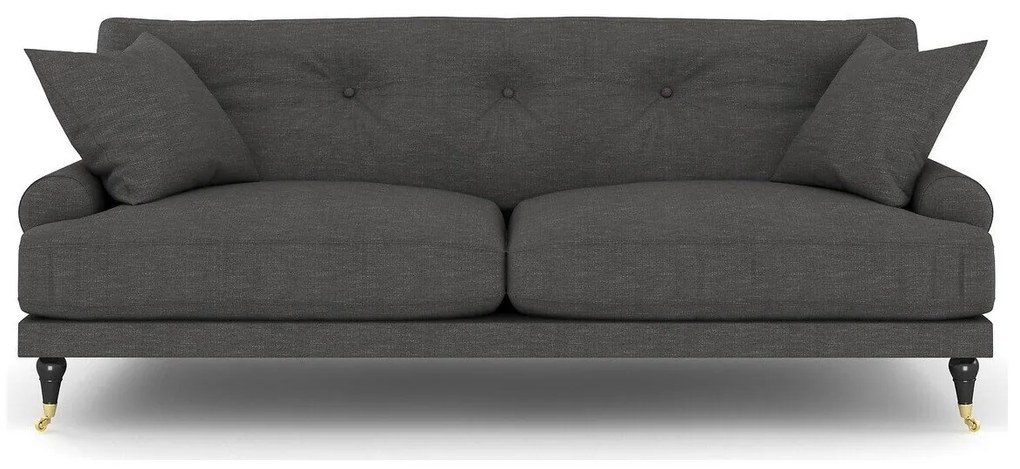 Canapea Seattle E104Numărul de locuri: 3, Gri inchis, 195x100x87cm, Tapiterie, Picioare: Role, Lemn