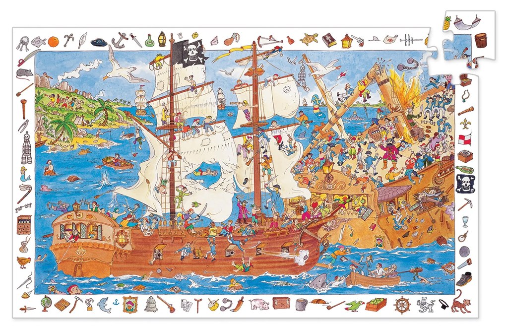 Puzzle observatie Djeco Pirati 100 piese