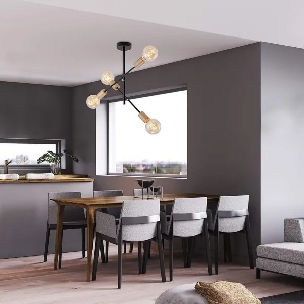 Briloner 2856-045 - Lustră pe tijă NATURE 4xE27/60W/230V