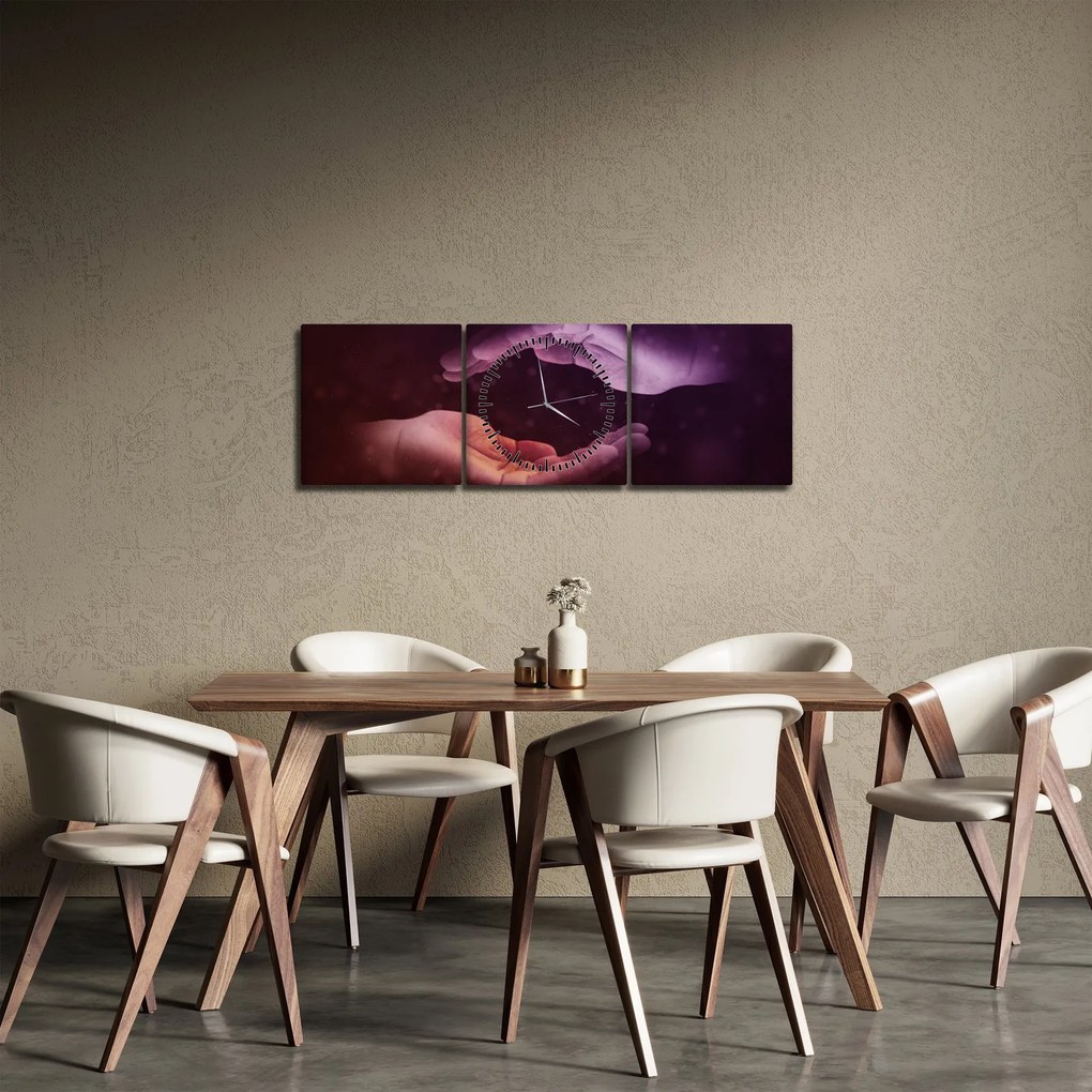 Tablou cu mâini (cu ceas) (90x30 cm)
