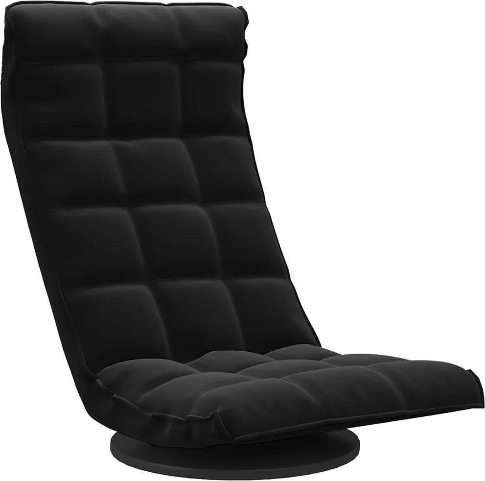 vidaXL Scaun de podea pivotant, negru, catifea