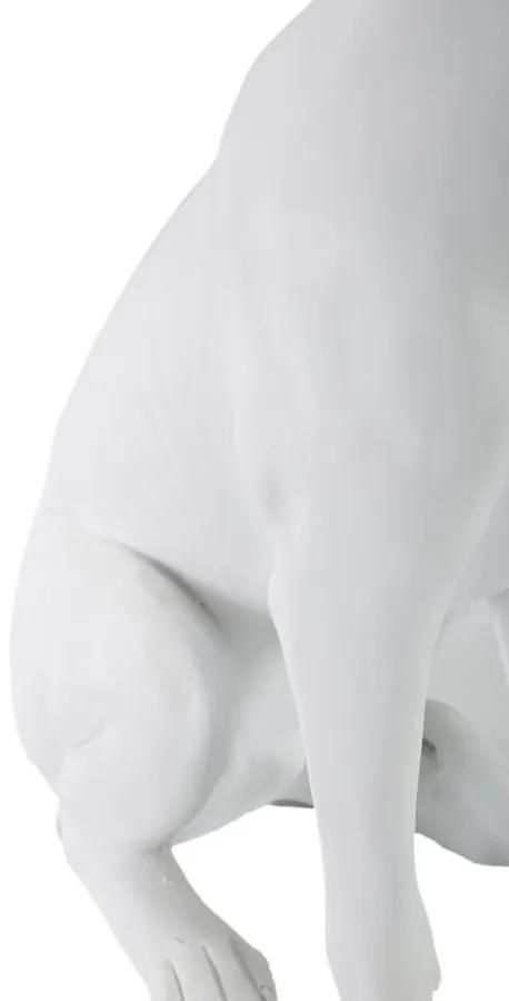 Sculptura caine alb din polirasina, 20x12,5x33 cm, Crowned Dog Mauro Ferretti