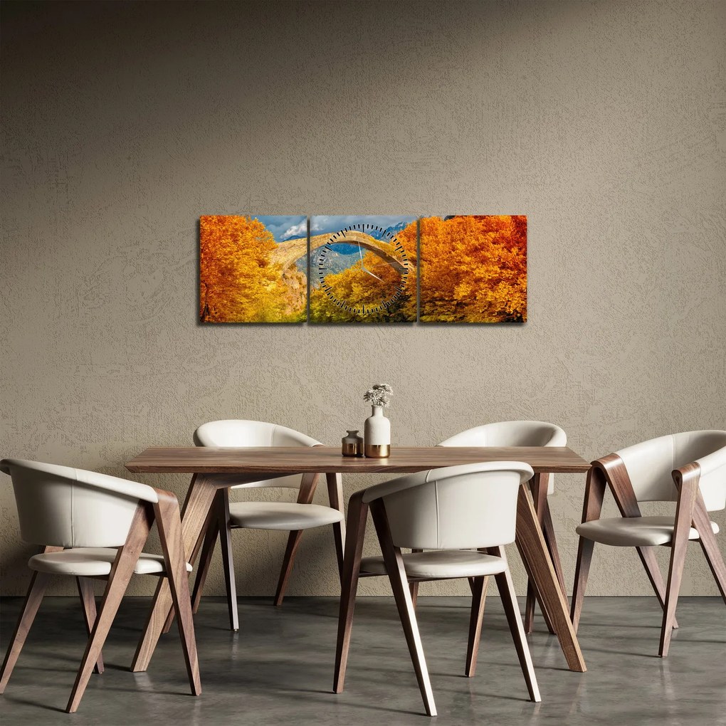 Tablou - Podul Konitsa (cu ceas) (90x30 cm)
